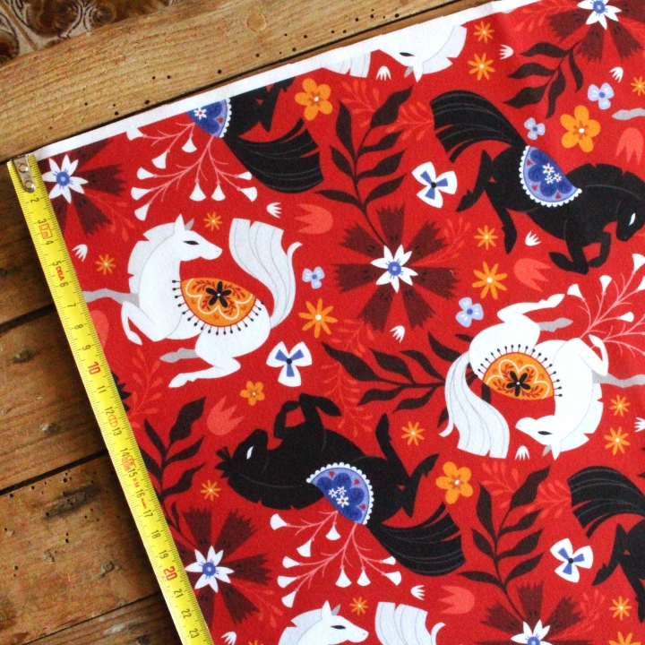 Tissu illustré "Cheval de feu"