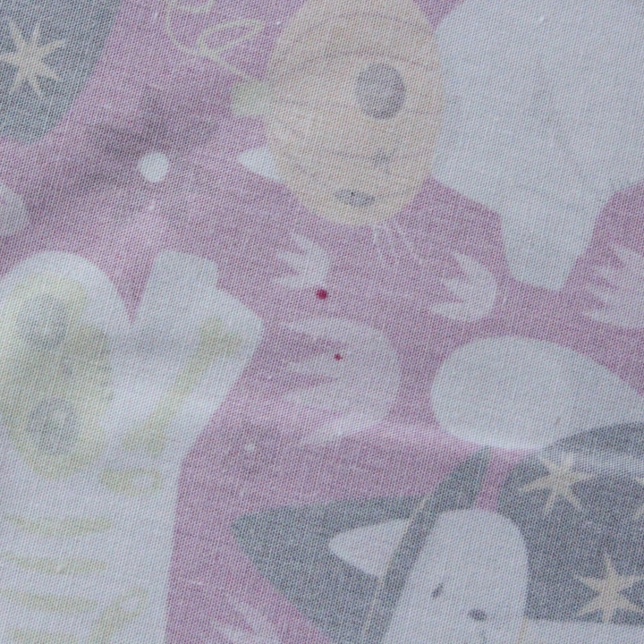 coupon popeline 48x48 cm / Challoween - taille S / tissu tâché